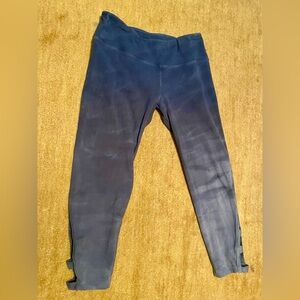 Hard Tail blue tie dye cropped cotton Leggings medium